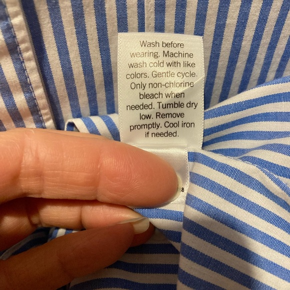 Croft & Barrow Women’s LS 3/4-Sleeve Blue & White Striped Shirt - MEDIUM - Picture 7 of 13